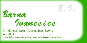 barna ivancsics business card